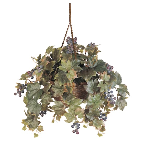 22" Grape Leaf in Hanging Basket